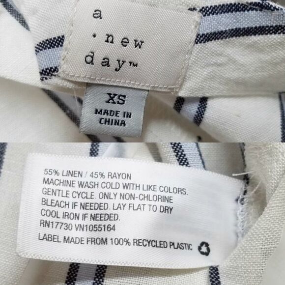 A New Day Linen Striped V-neck Ankle Jumpsuit - Picture 10 of 10